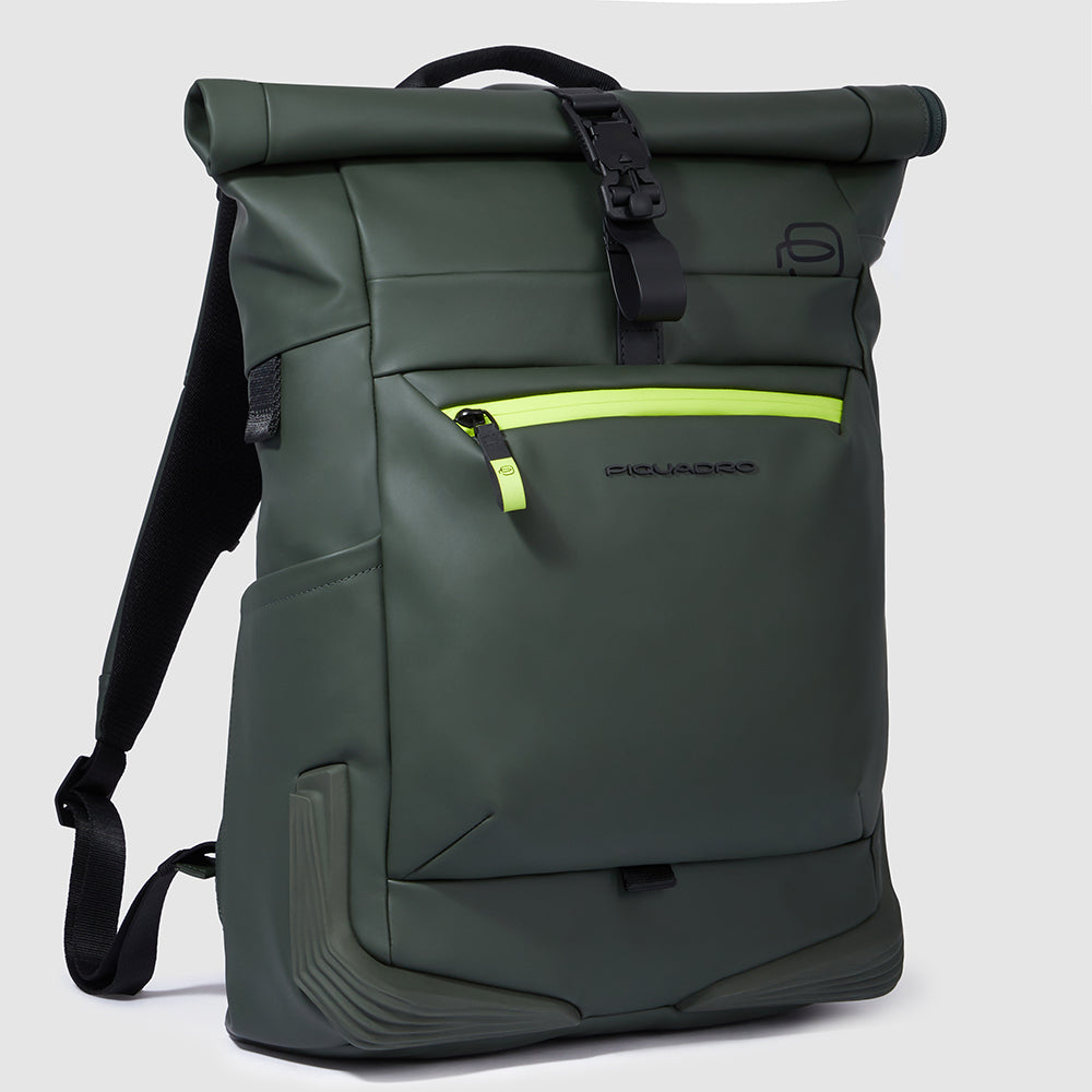 Water resistant roll top backpack for laptop 15,6
