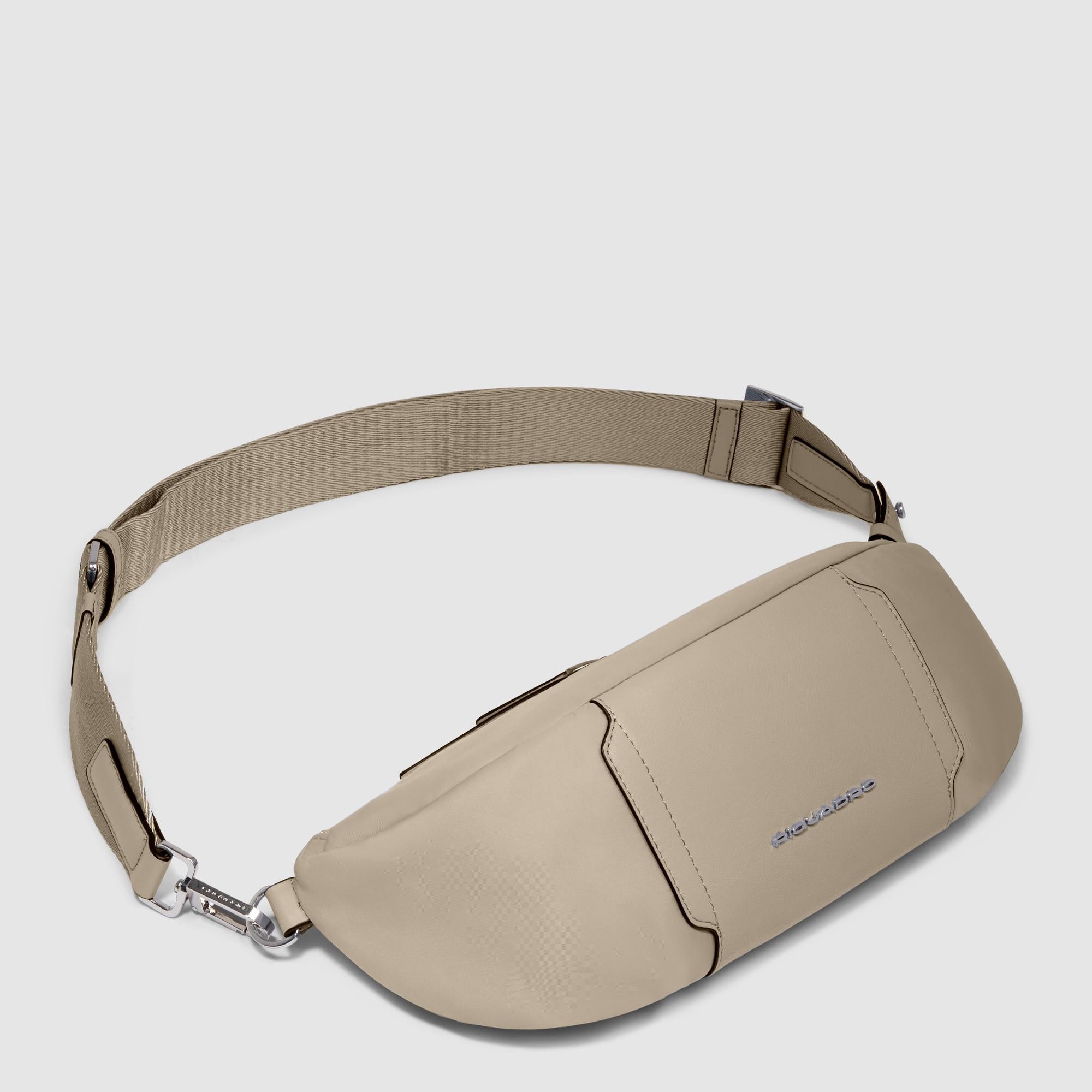 Women's bum bag in recycled fabric and leather - 3