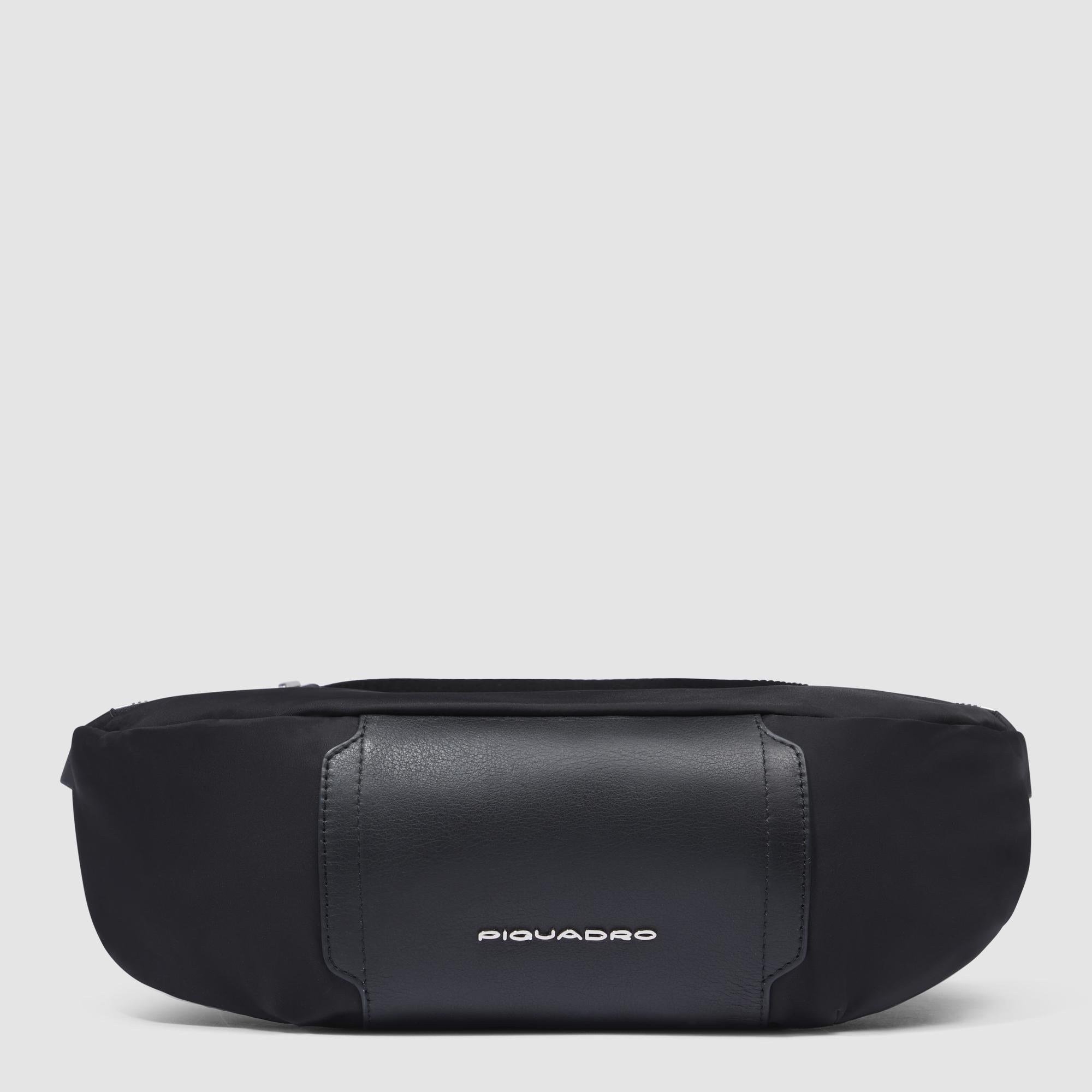 Women's bum bag in recycled fabric and leather - 1