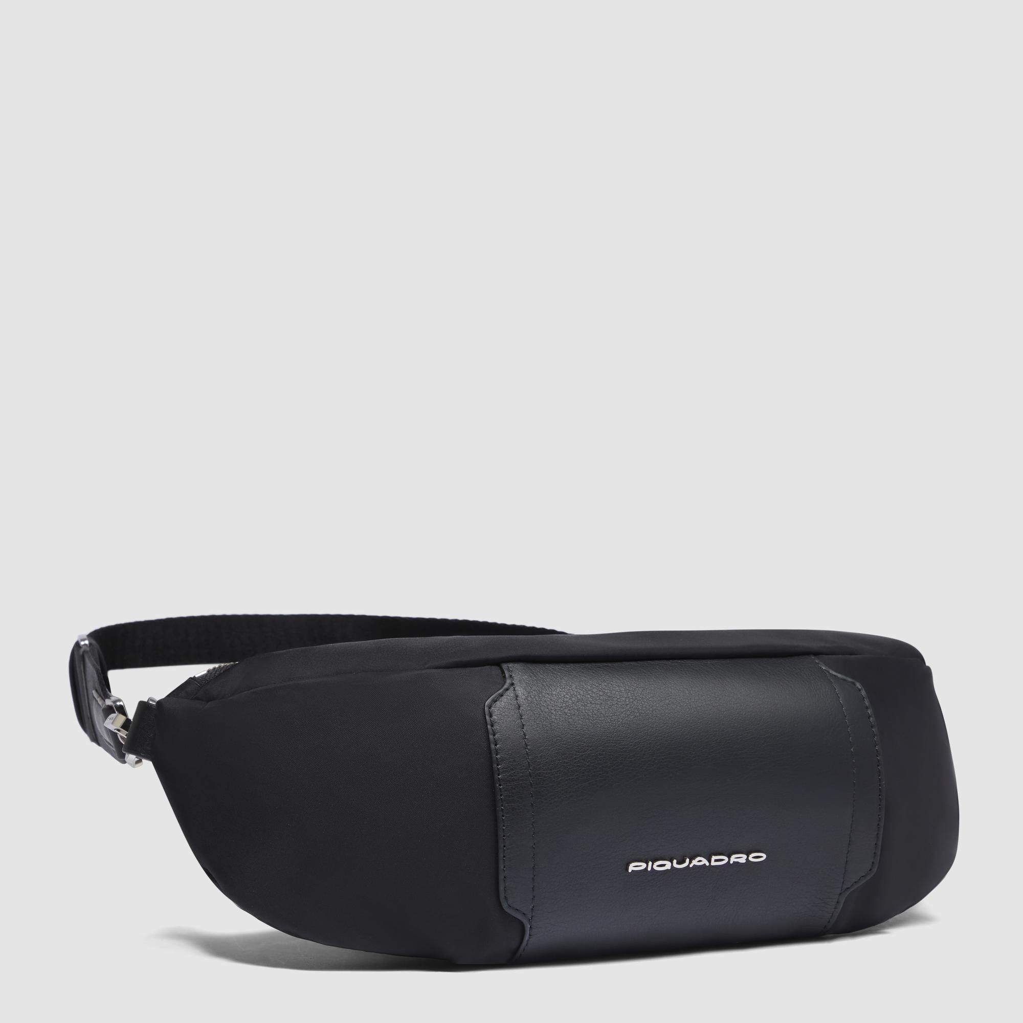 Women's bum bag in recycled fabric and leather - 2