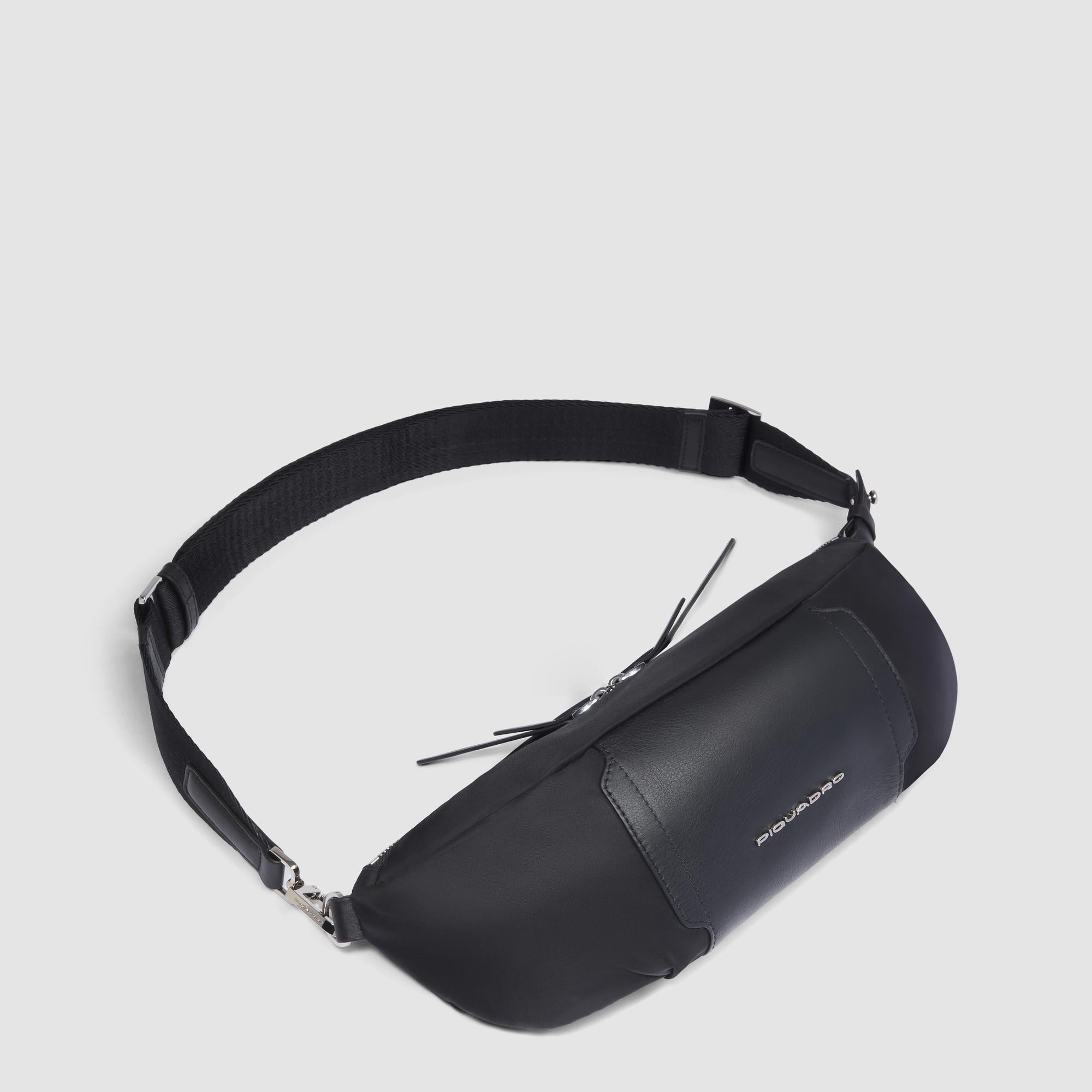 Women's bum bag in recycled fabric and leather - 3