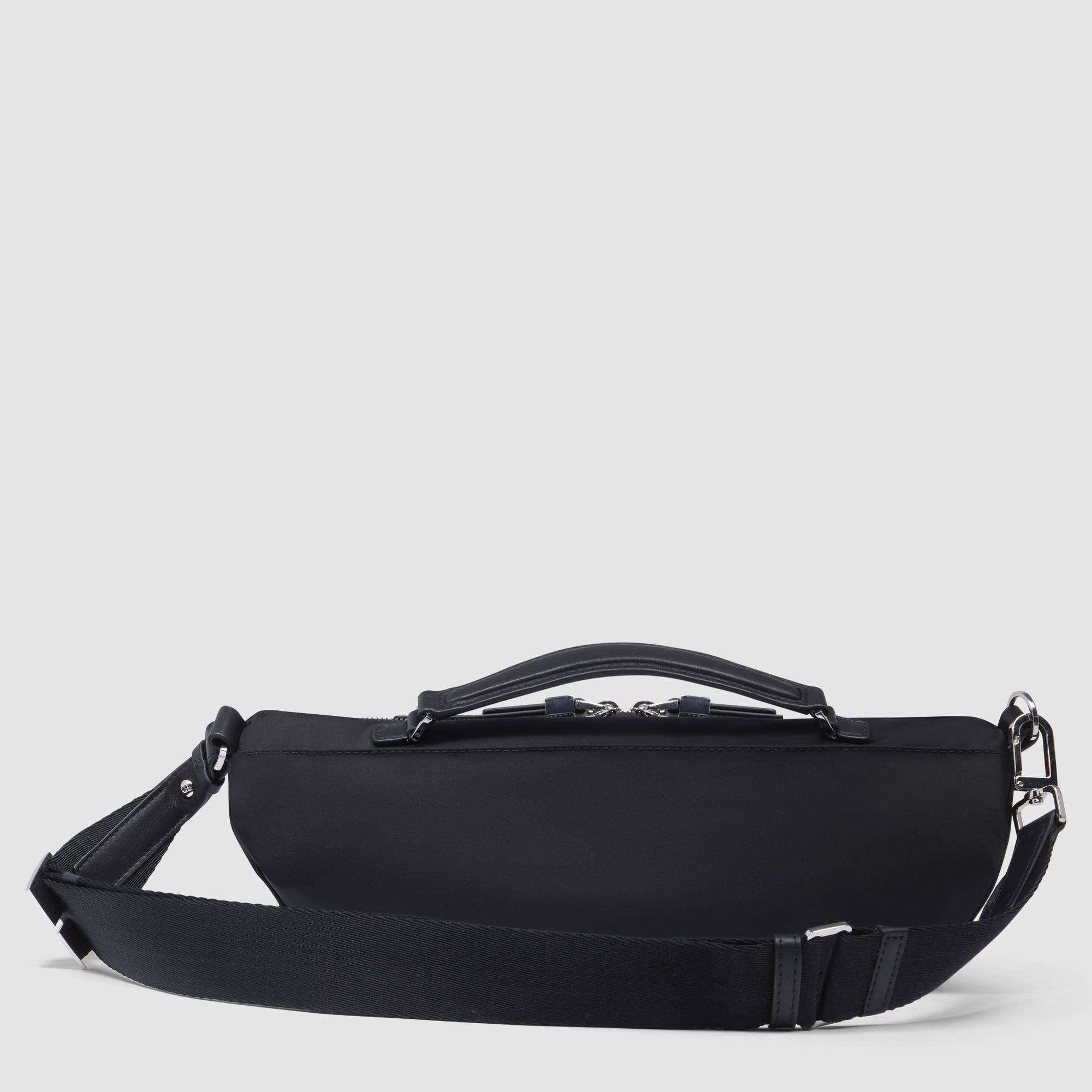 Women's bum bag in recycled fabric and leather - 4