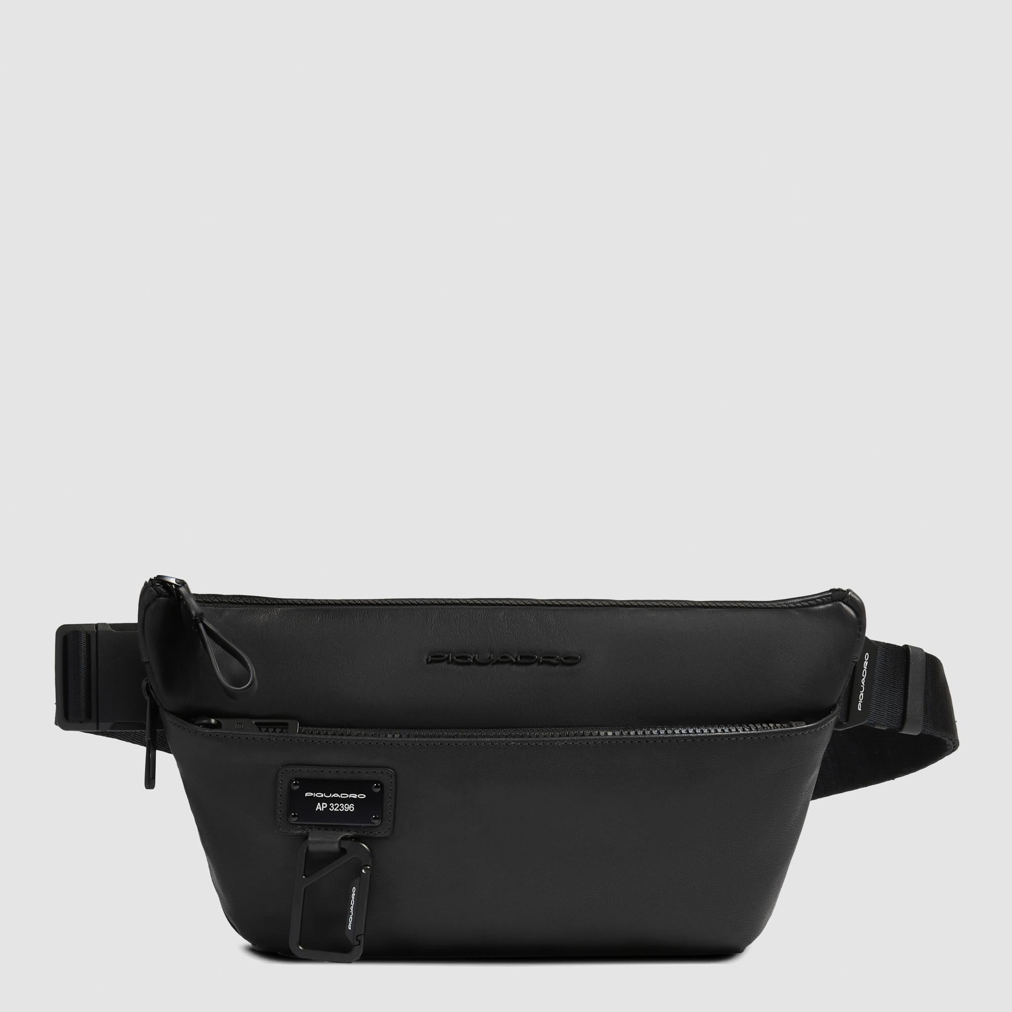 Expandable leather bum bag - 1