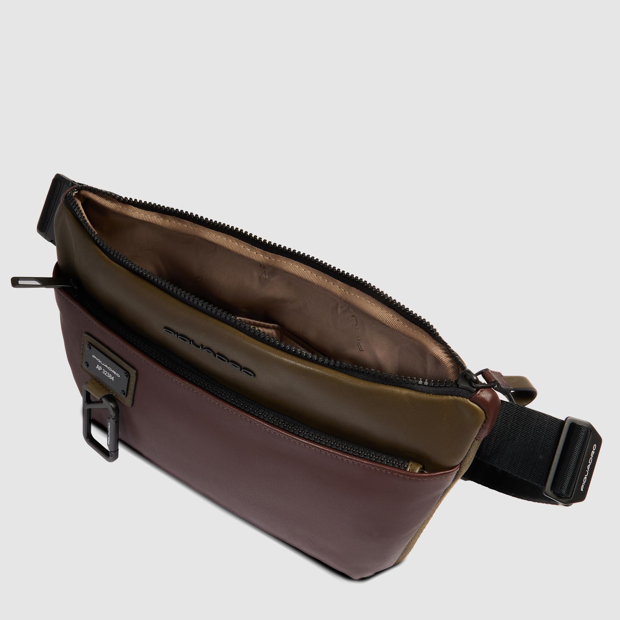Expandable leather bum bag