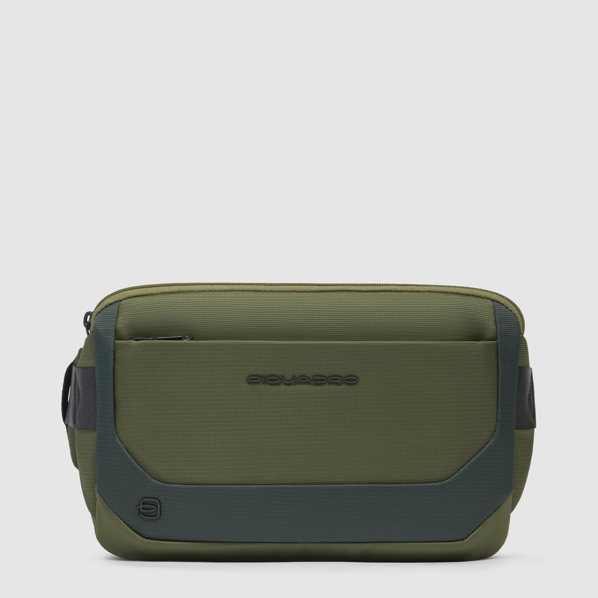 Bum bag in recycled fabric and leather