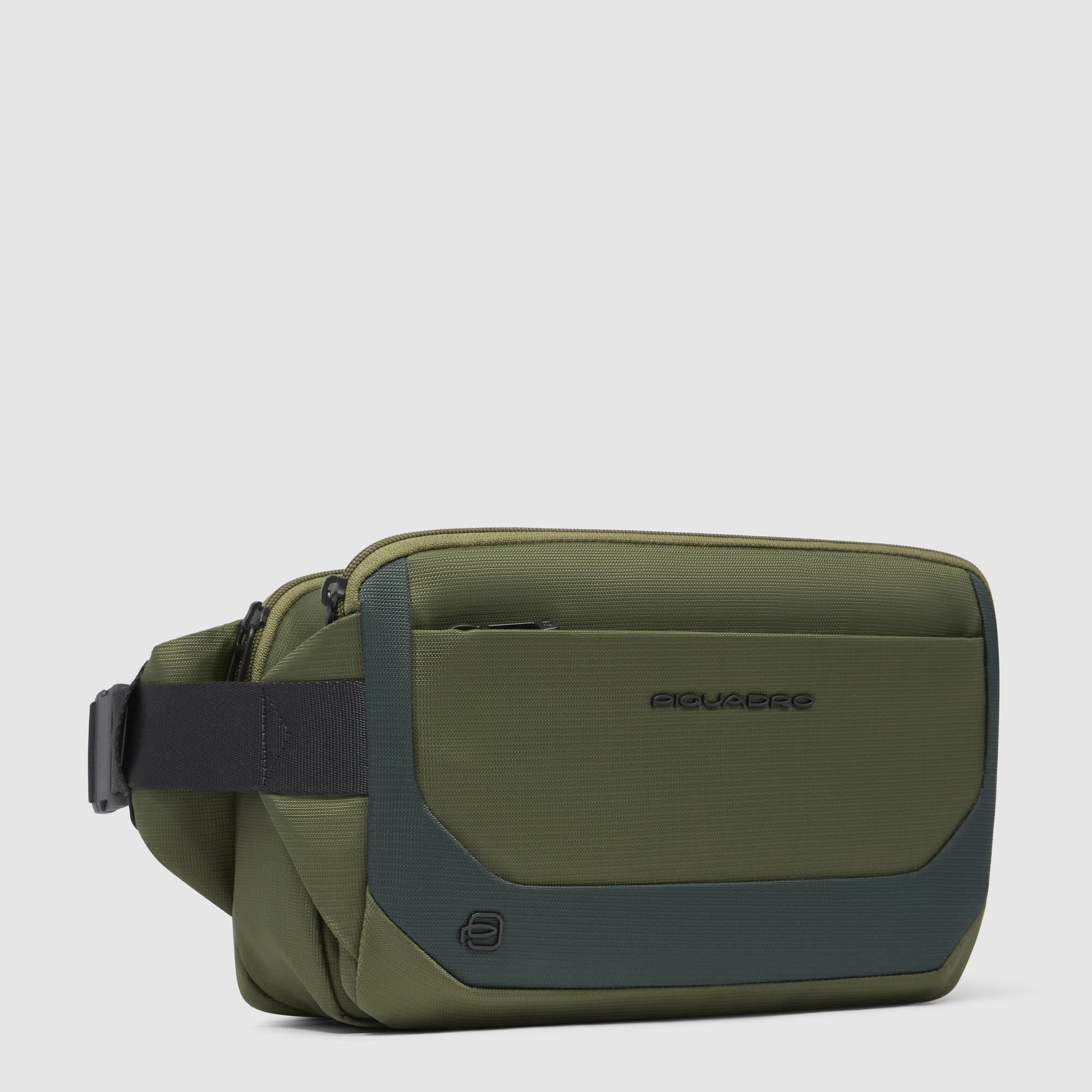 Bum bag in recycled fabric and leather