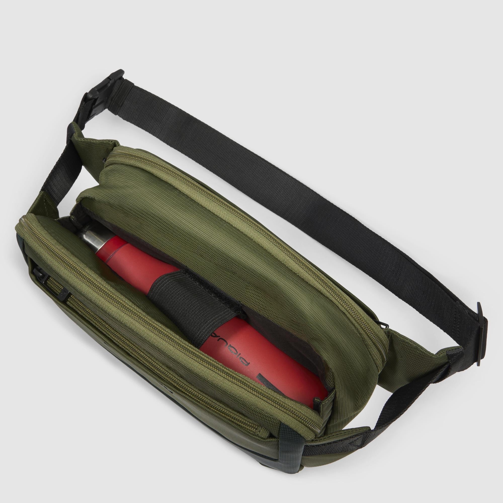 Bum bag in recycled fabric and leather - 4