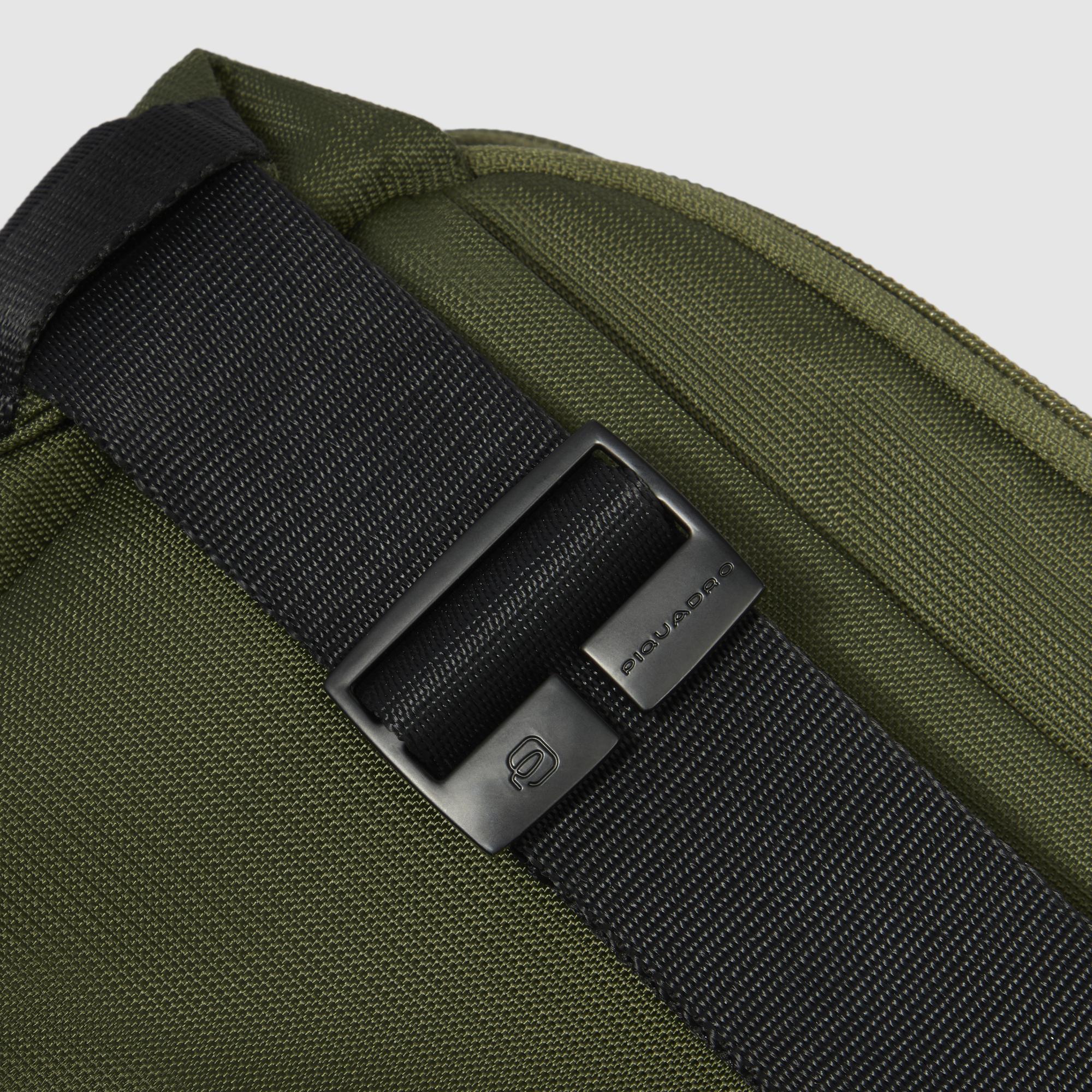 Bum bag in recycled fabric and leather