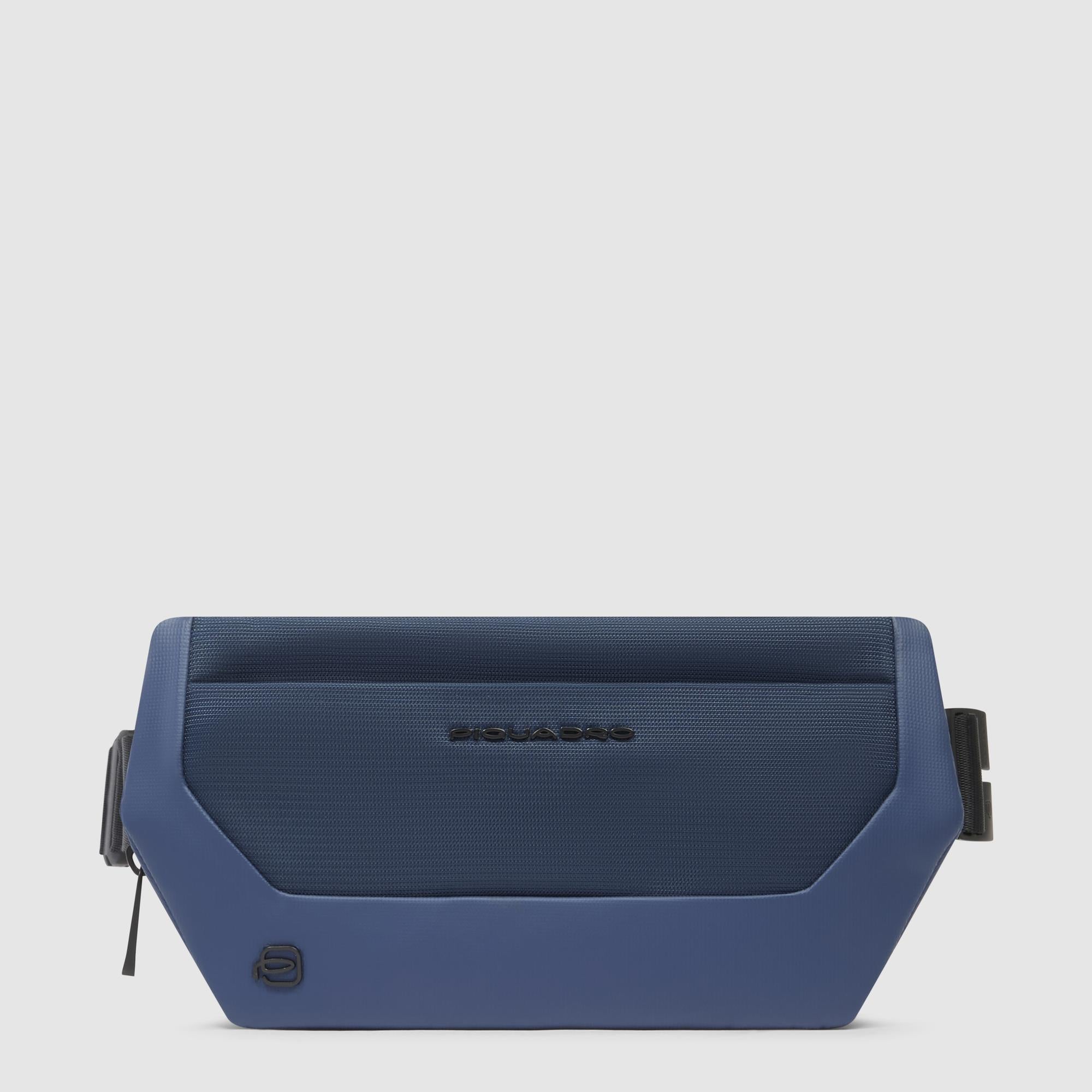 Marsupio uomo in tessuto riciclato e pelle  - 1