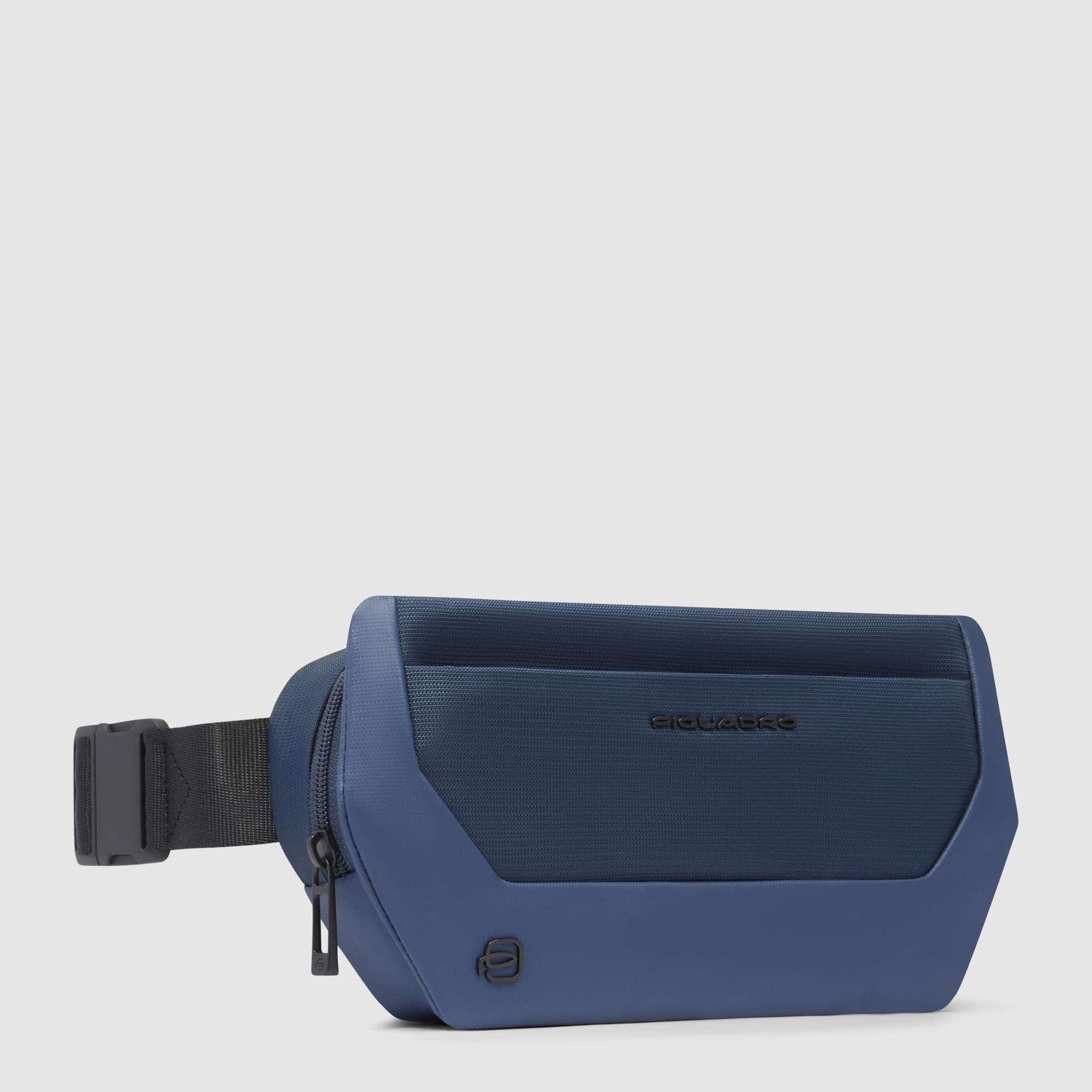 Marsupio uomo in tessuto riciclato e pelle 