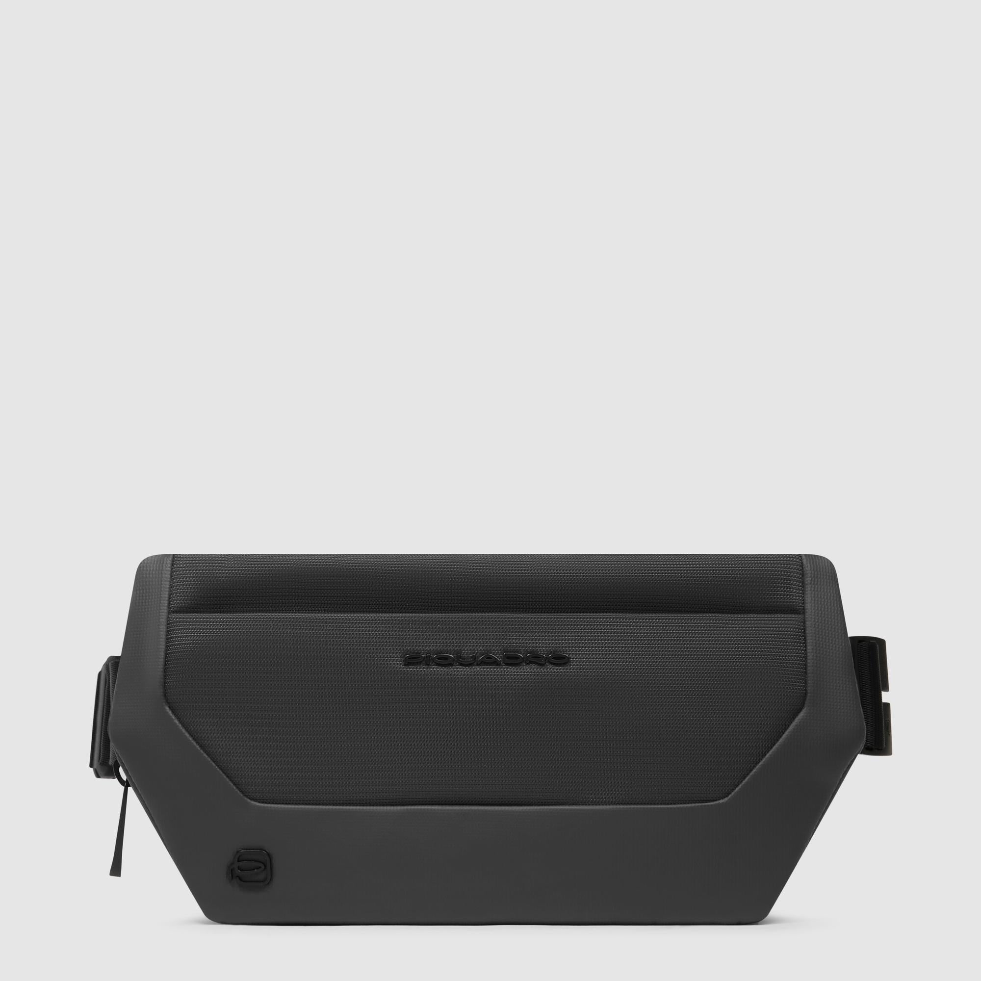 Bum bag in recycled fabric and leather - 1