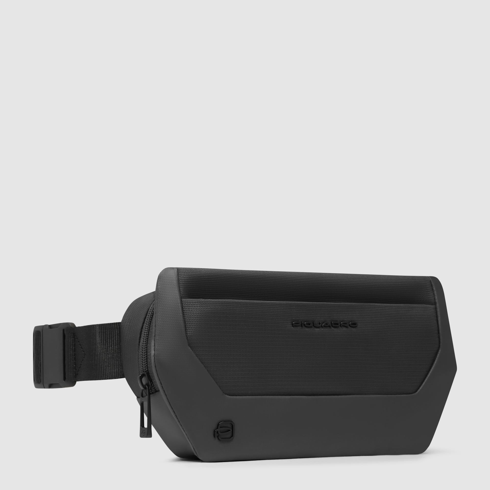 Bum bag in recycled fabric and leather