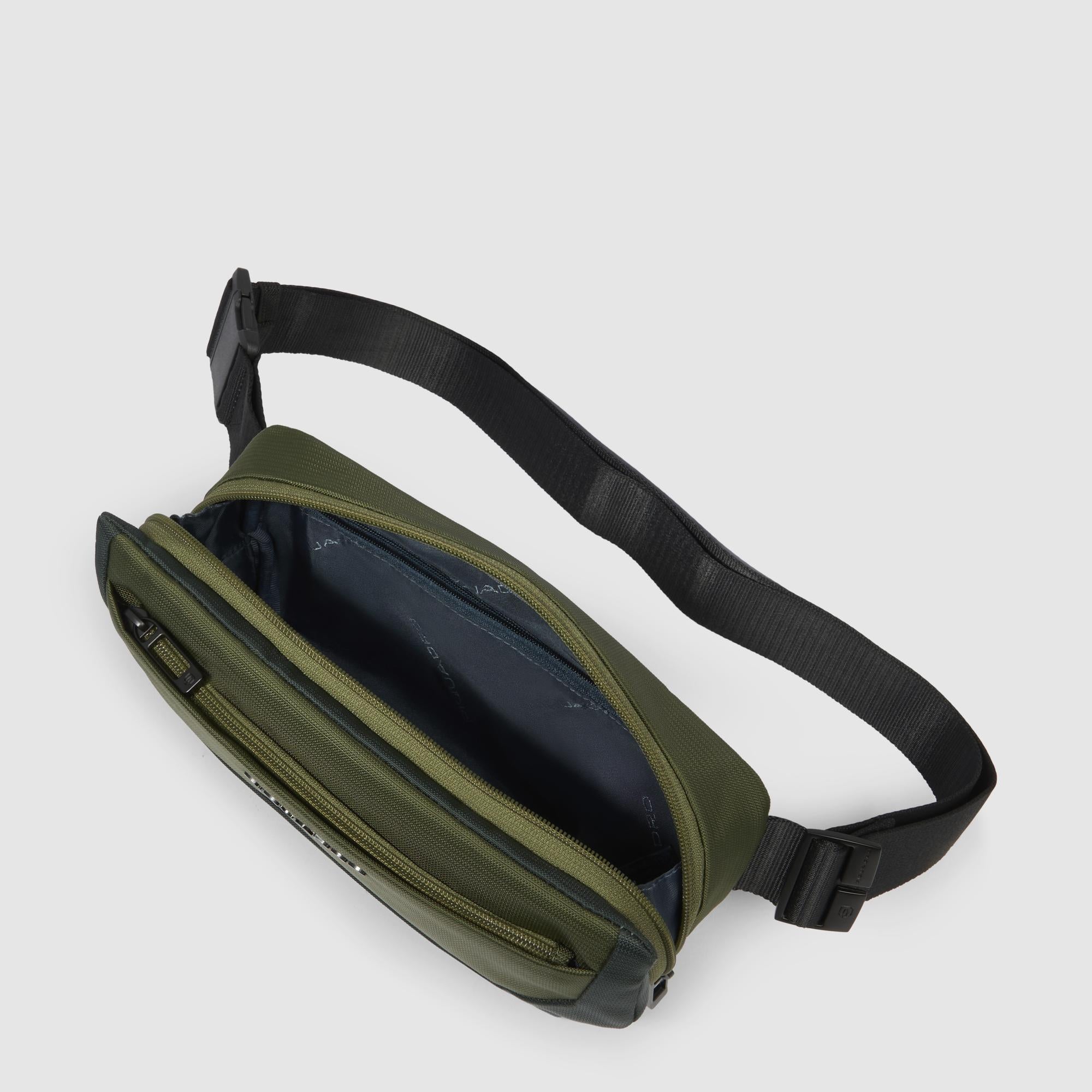 Bum bag in recycled fabric and leather