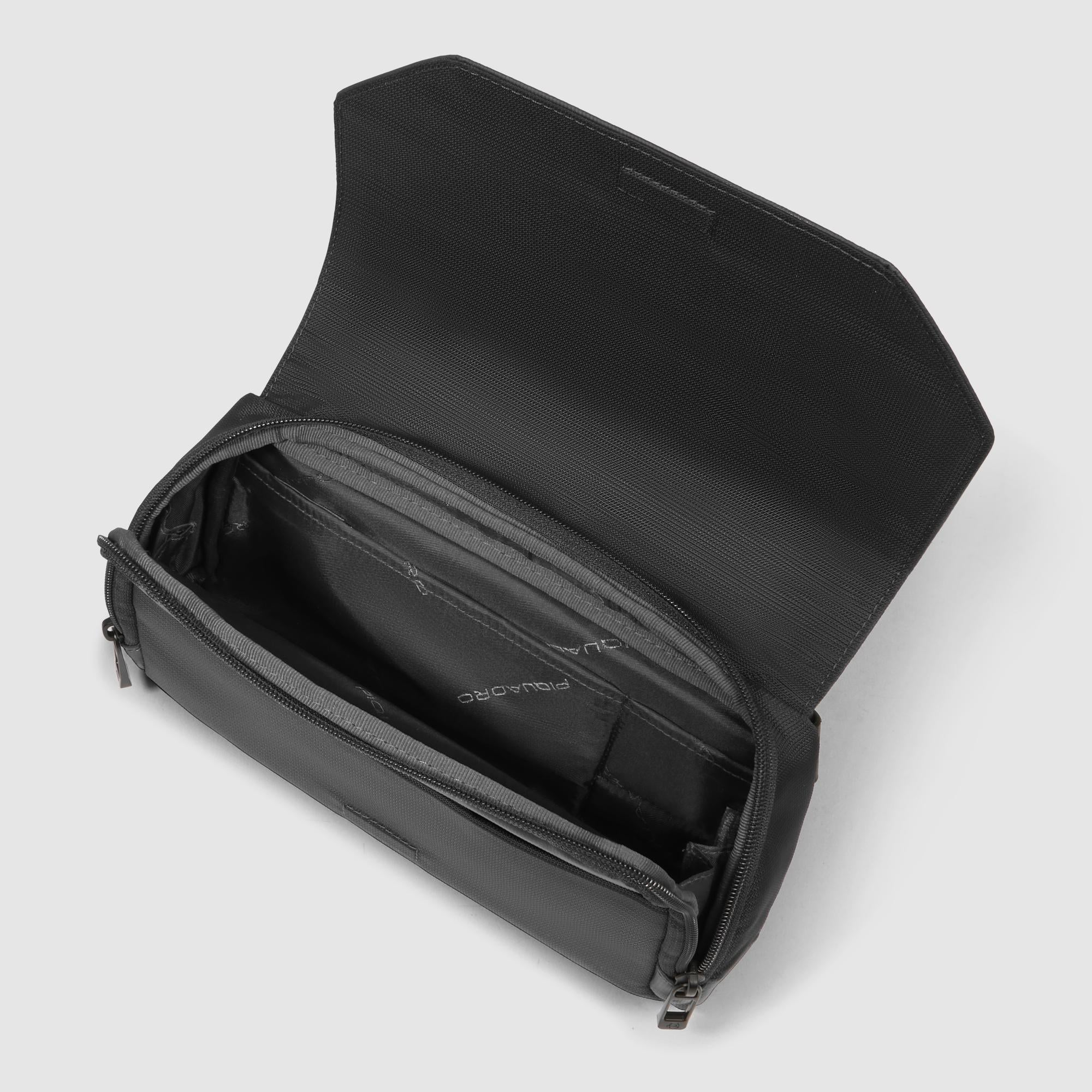 Bum bag in recycled fabric and leather