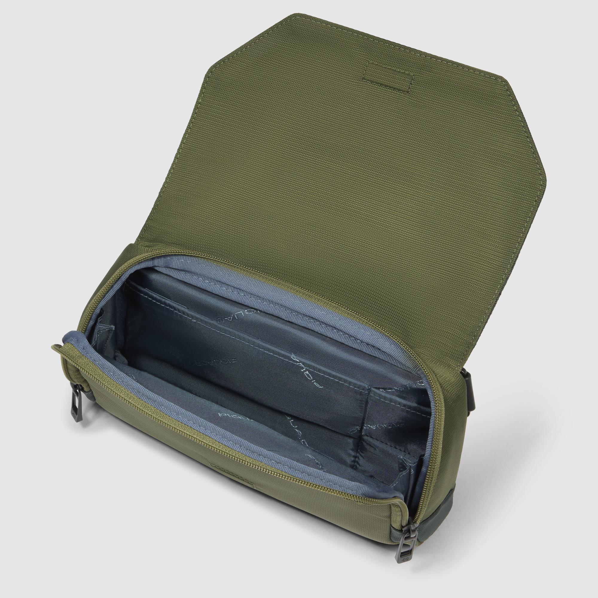 Bum bag in recycled fabric and leather