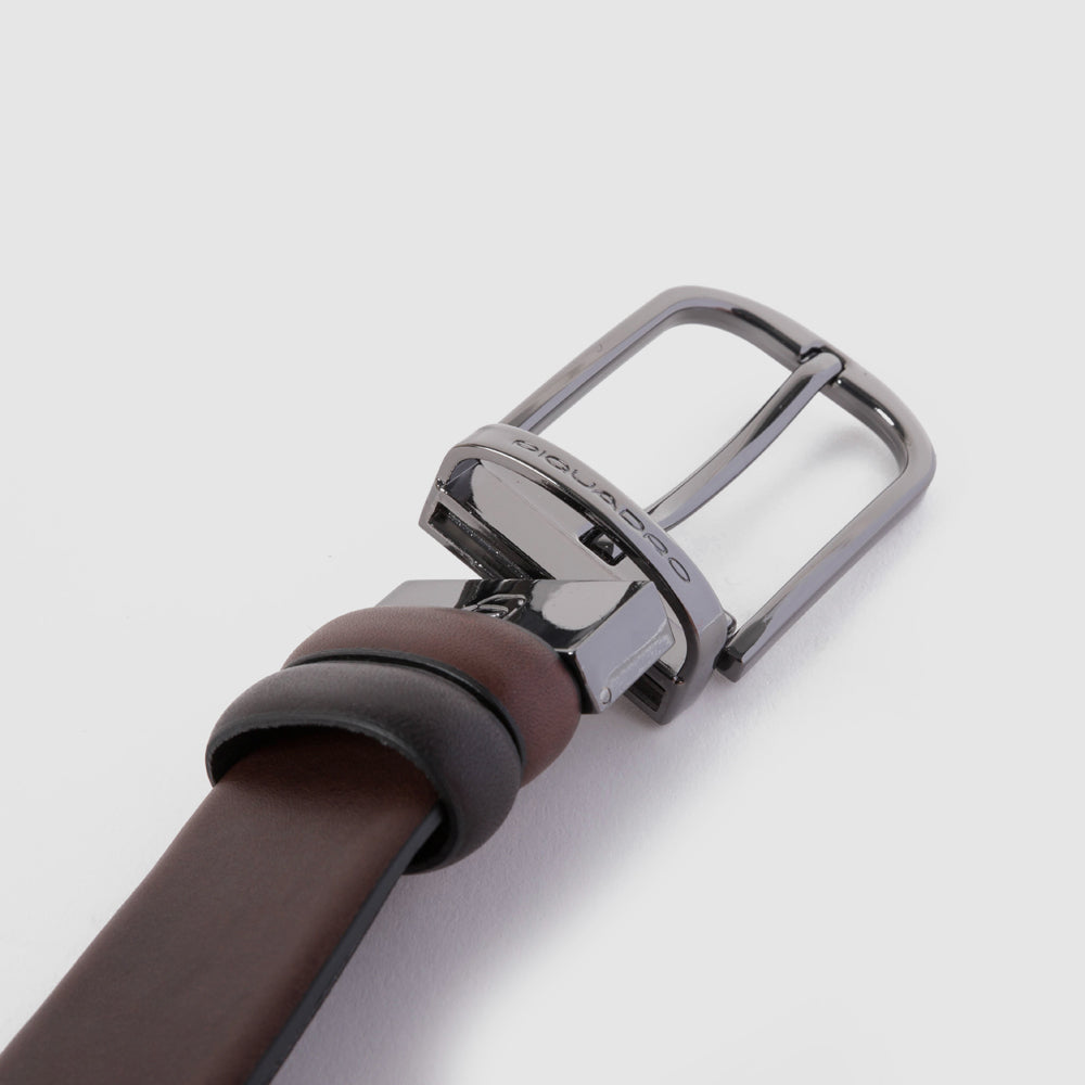 Cintura uomo in pelle con fibbia ad ardiglione - 3