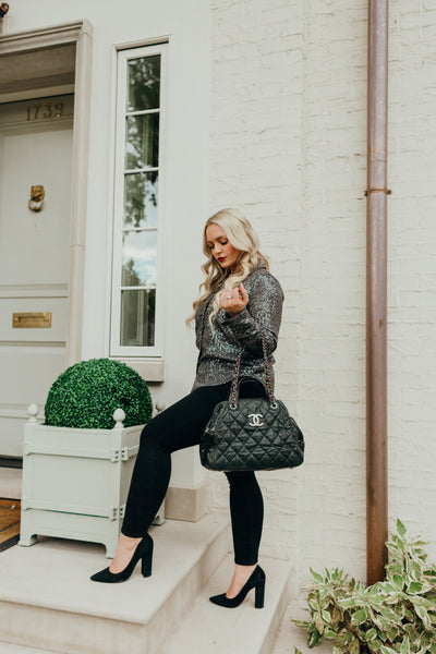 Iridescent Calfskin Quilted Large In The Mix Tote