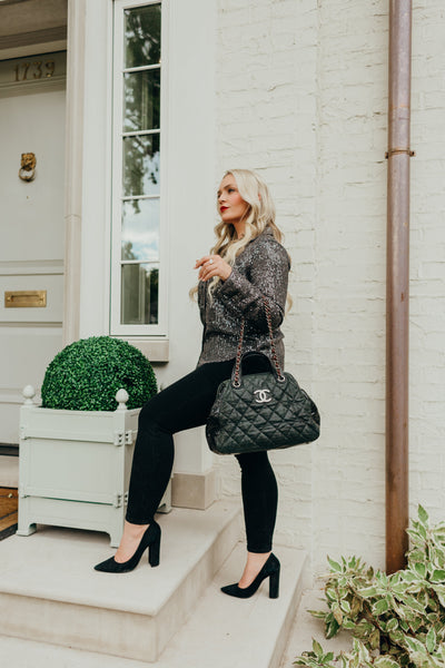 Iridescent Calfskin Quilted Large In The Mix Tote