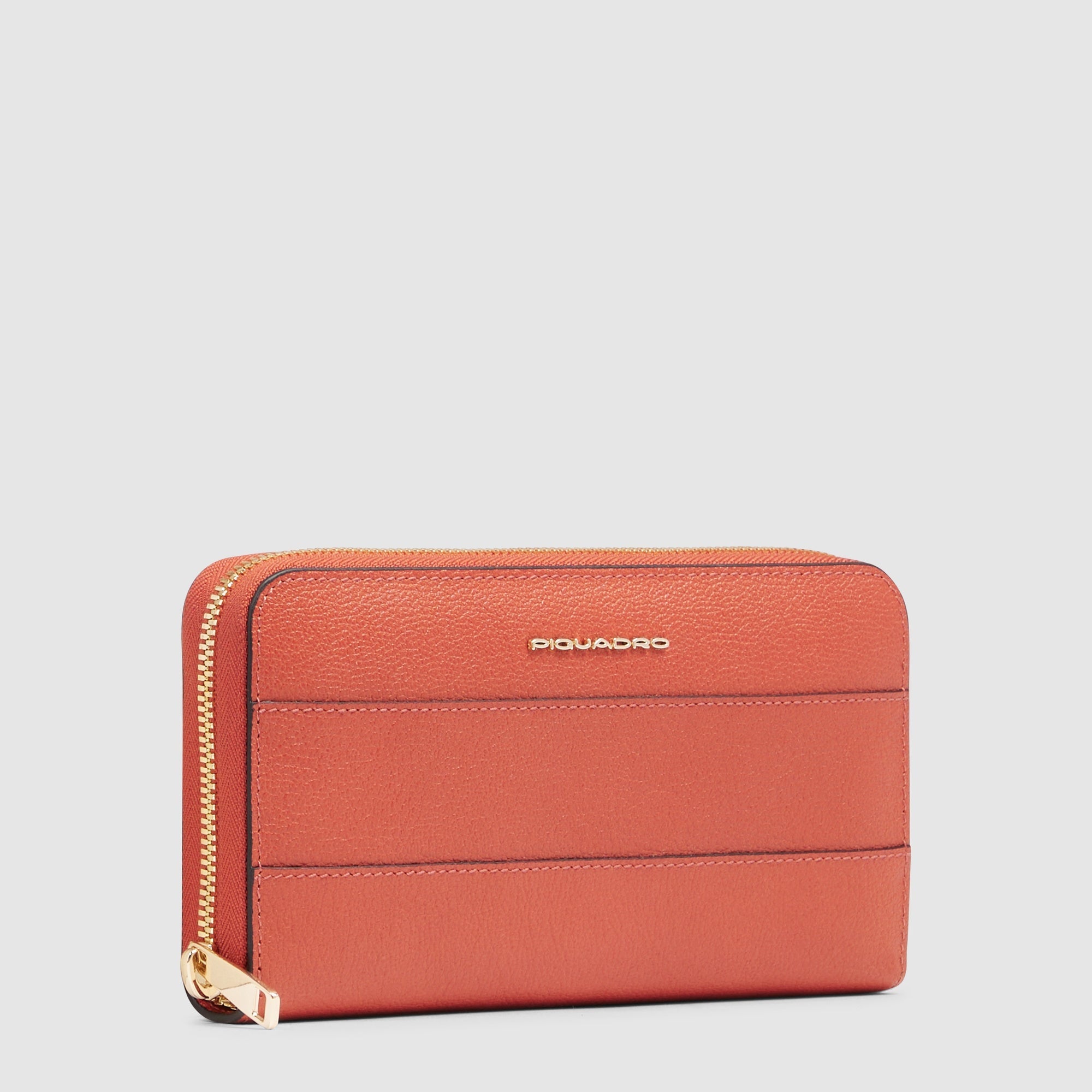 Zip-around women’s wallet with four dividers