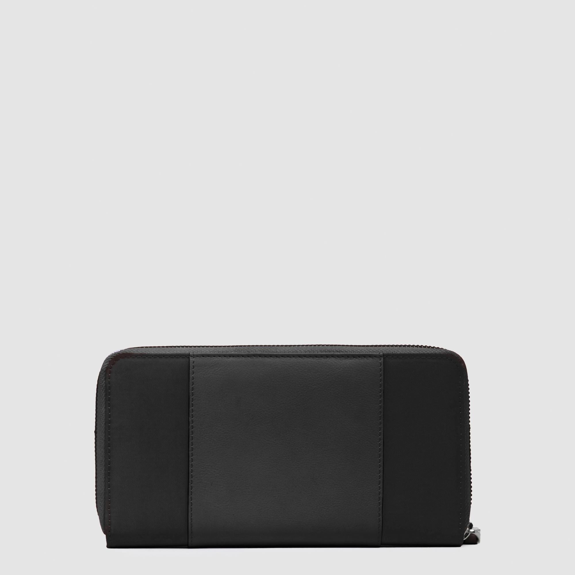 Portefeuille femme zippé à quatre soufflets