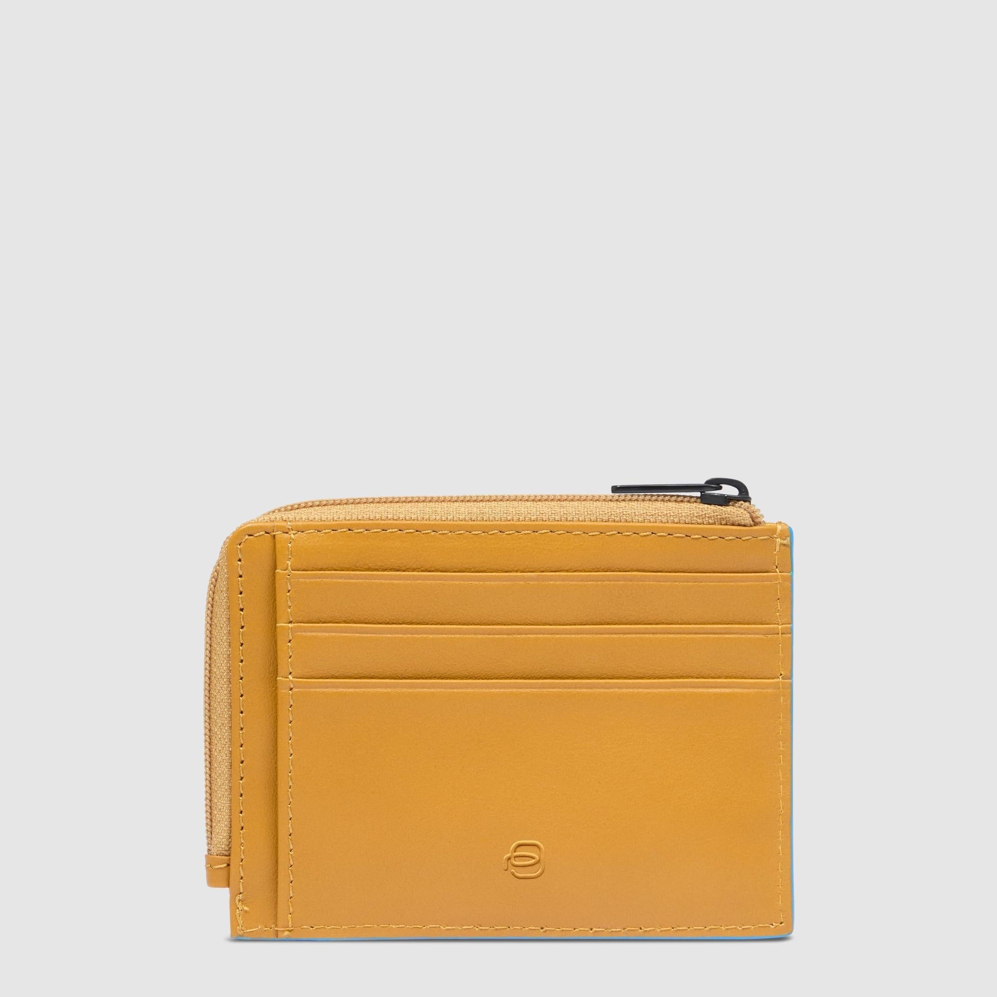Zipped coin purse with document holder