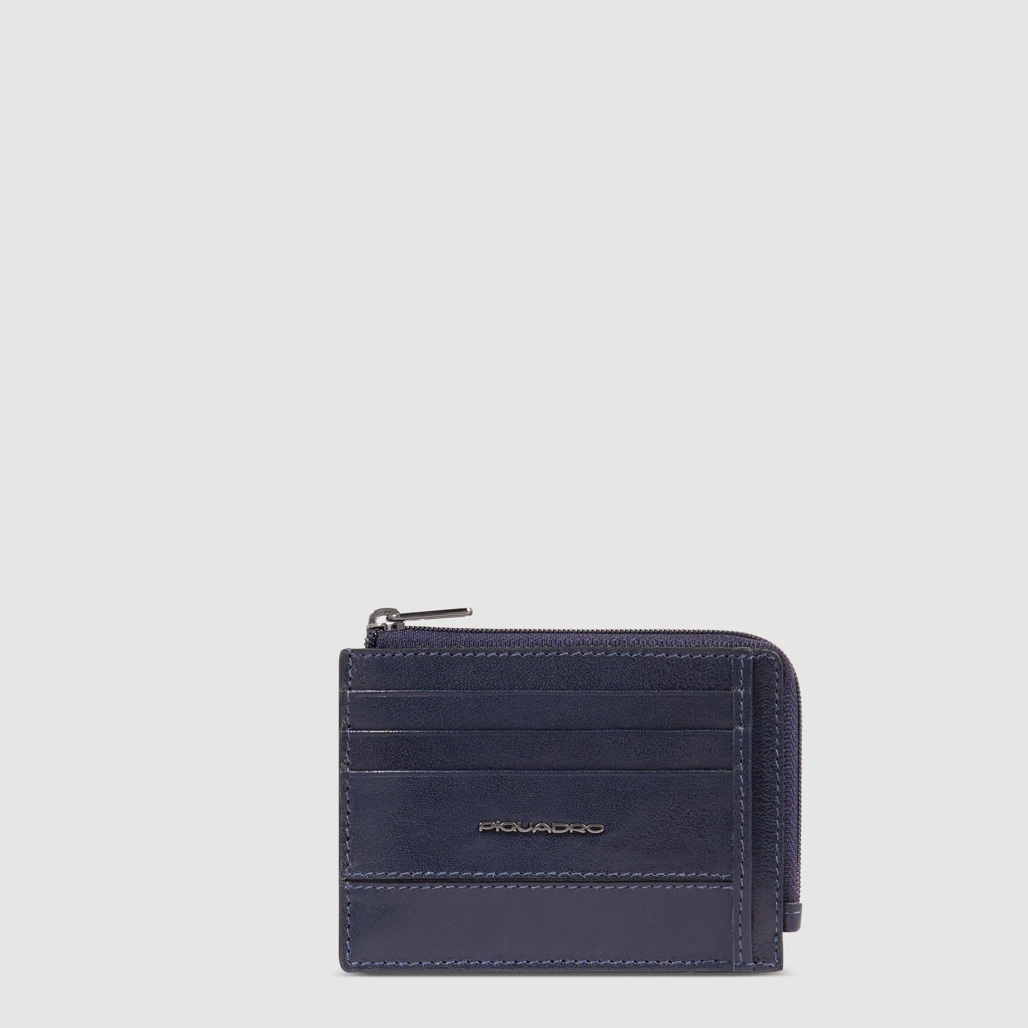 Zipped coin purse with document holder