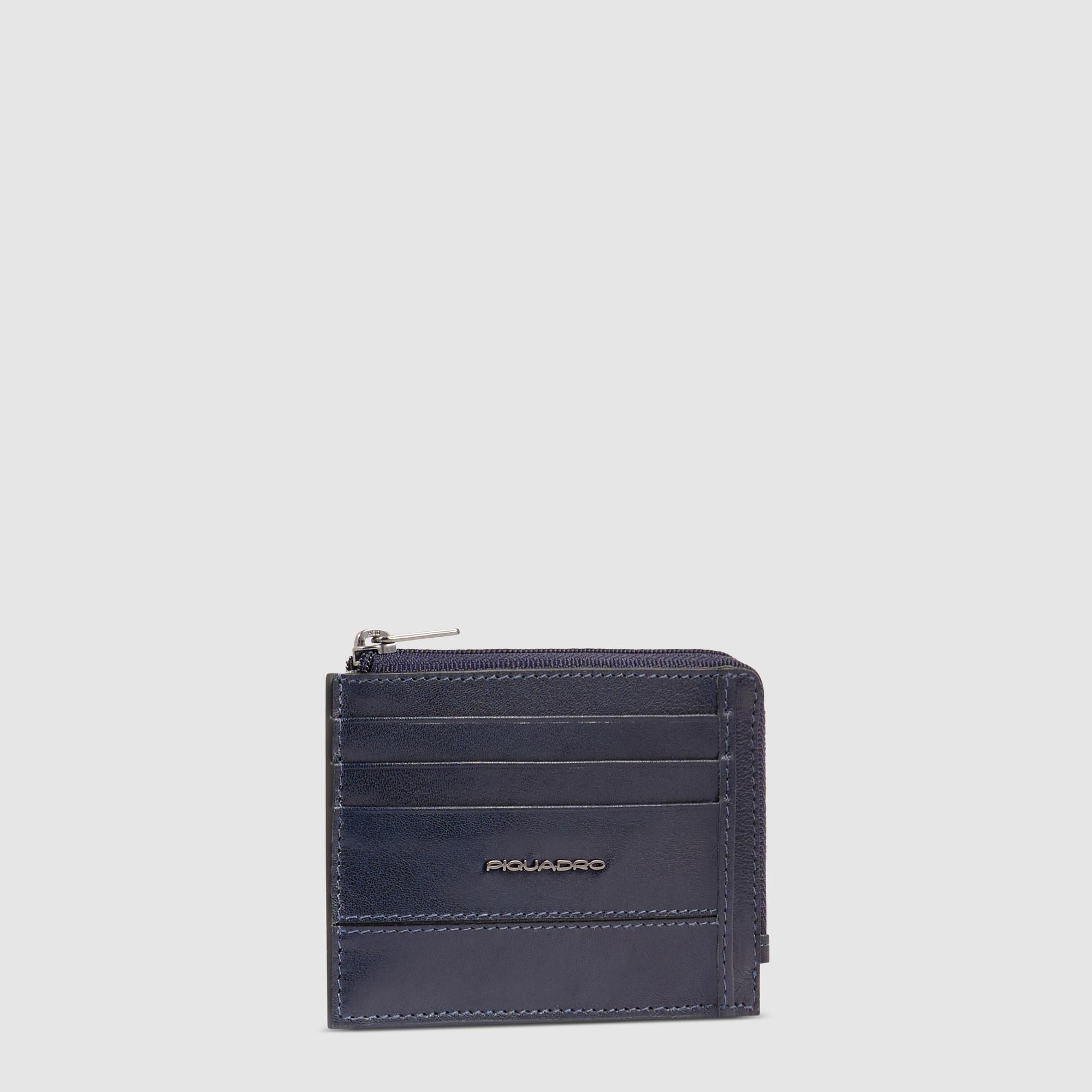 Zipped coin purse with document holder