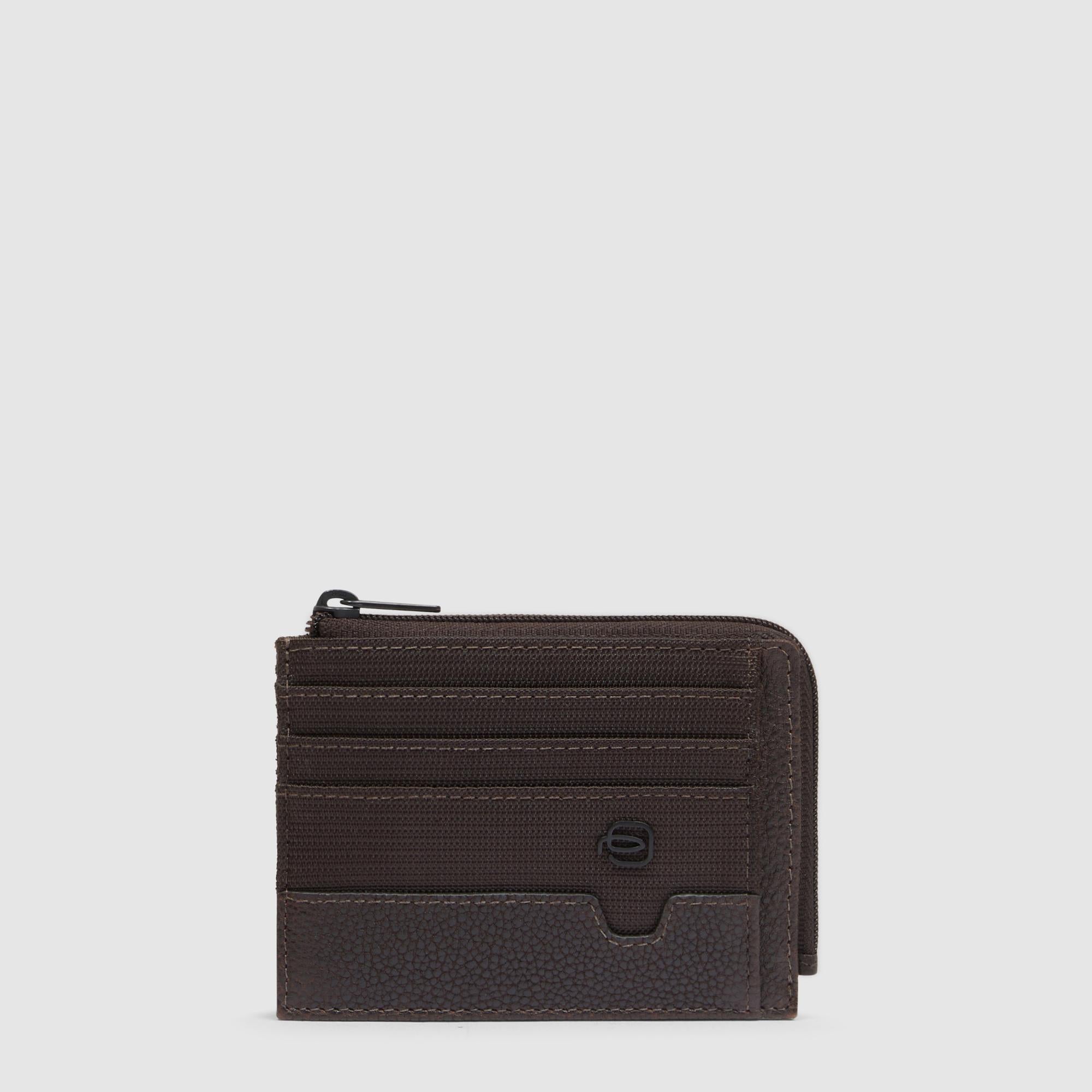 Zipped coin purse with document holder