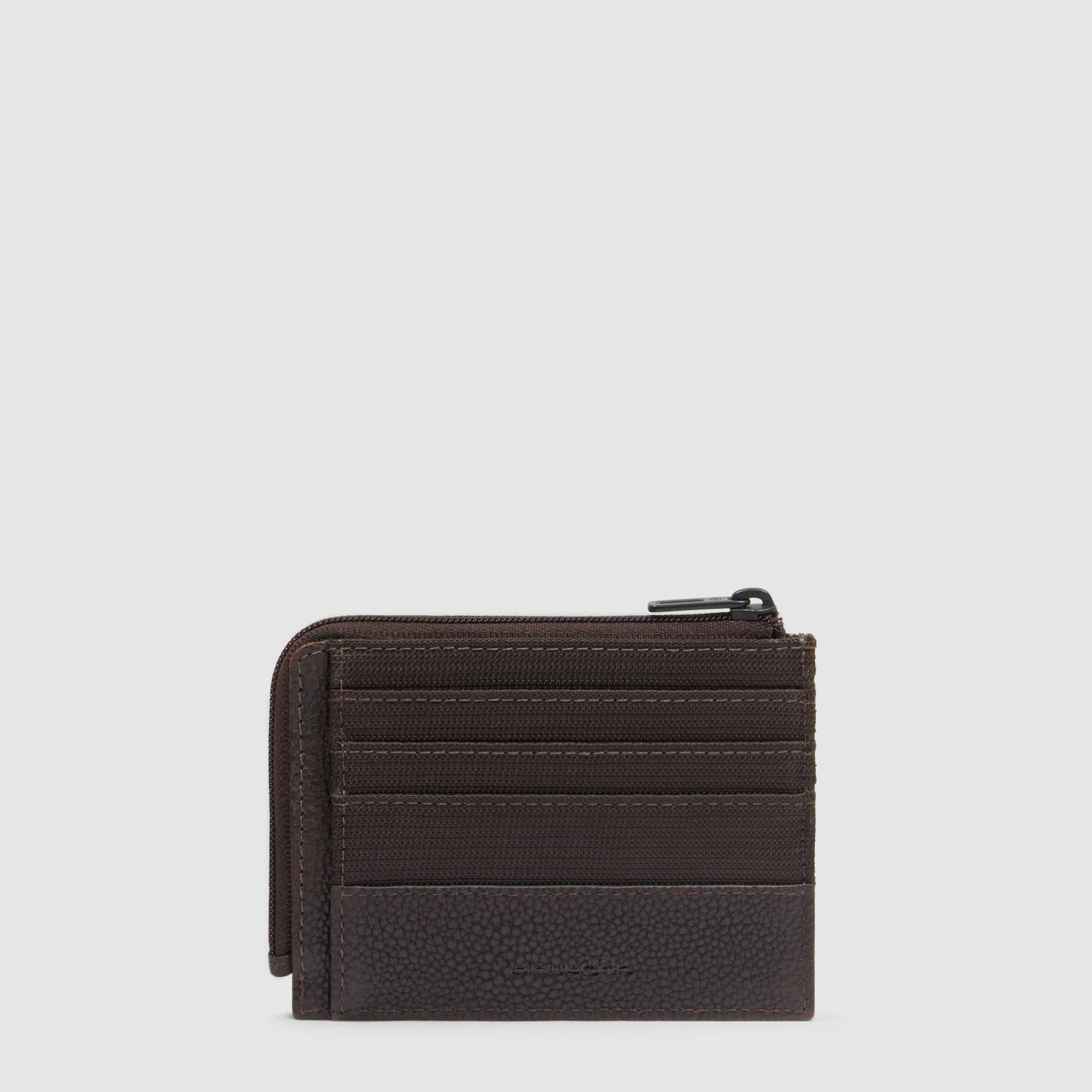 Zipped coin purse with document holder