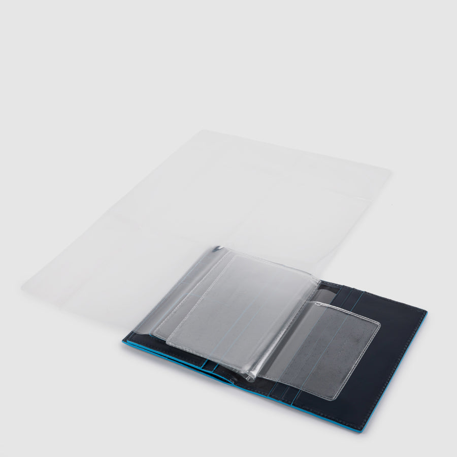 Passport holder with document sleeve, credit