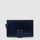 Piquadro Blue Square metal credit card holder with RFID protection, featuring a sliding mechanism and embossed logo