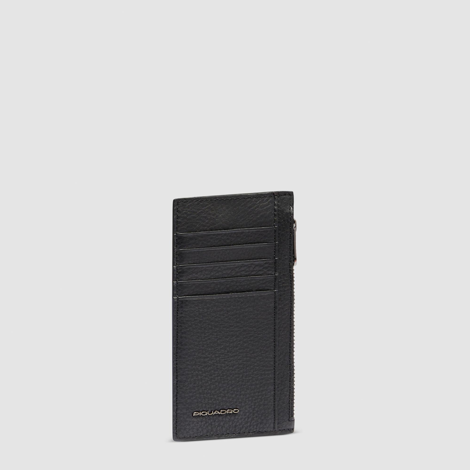 Vertical men's card holder with coin pocket - 2