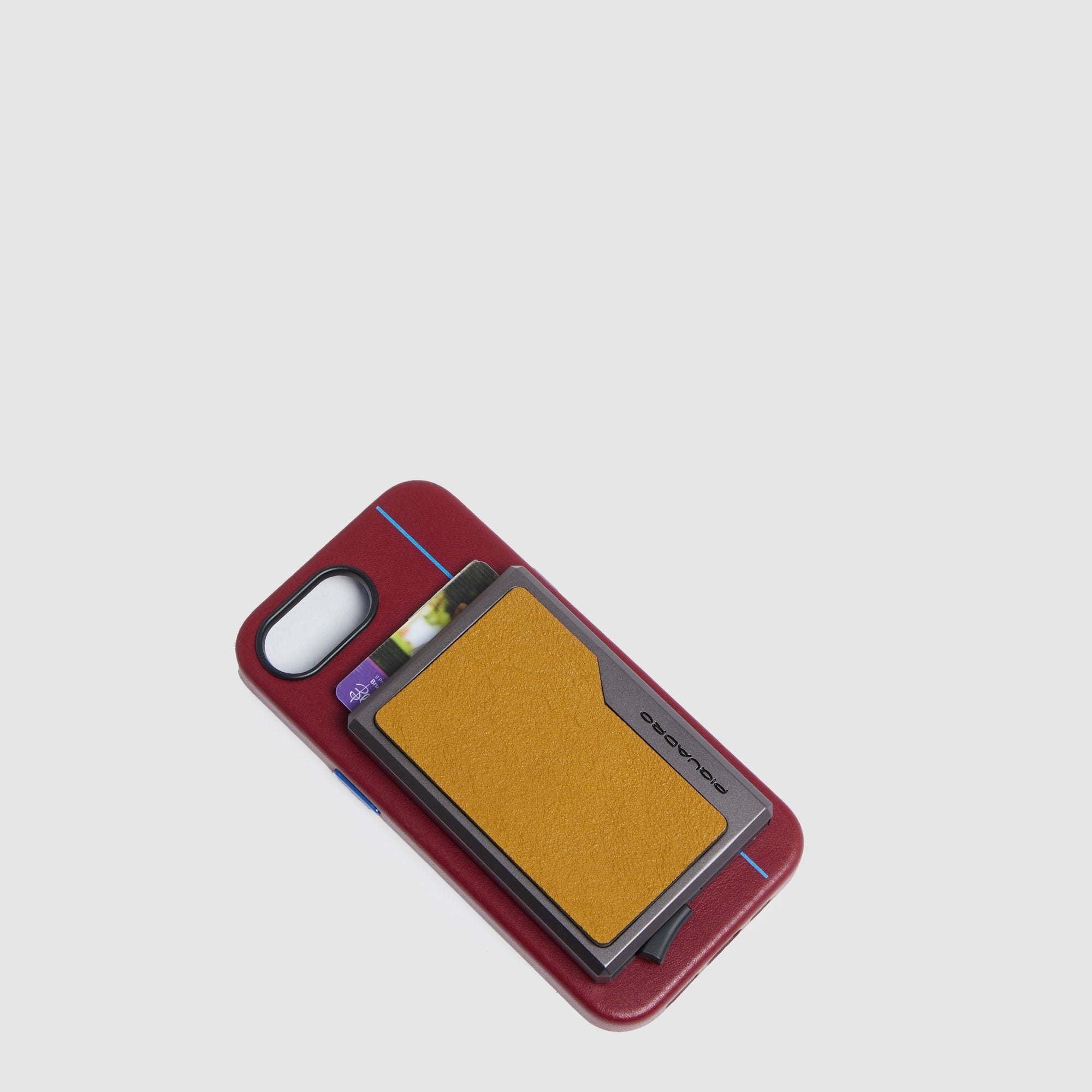 MagSafe pop-up card holder in aluminum and leather - 3