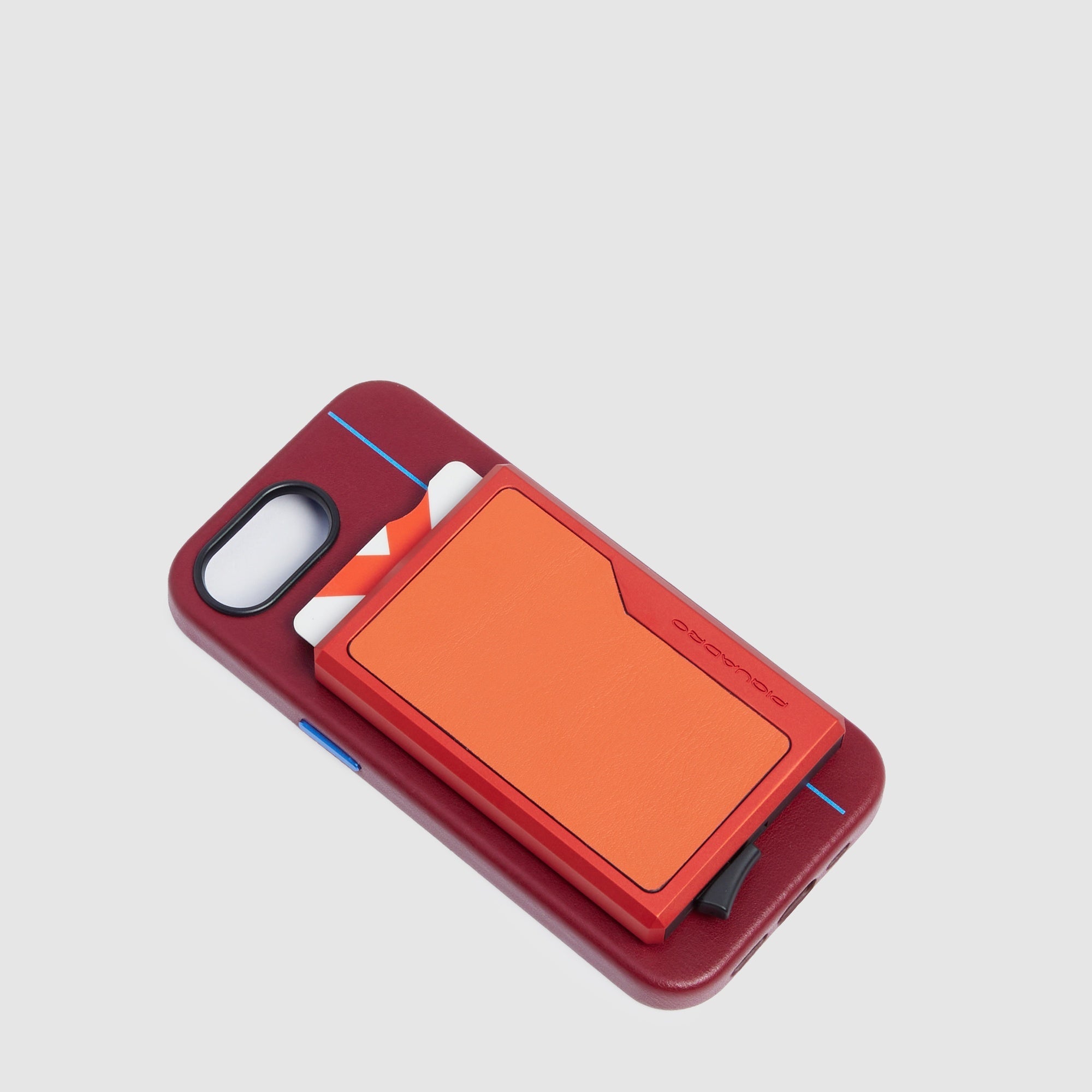 MagSafe pop-up card holder in aluminum and leather - 3