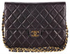 Matelasse Chain Shoulder Bag Lambskin Leather Medium Black
