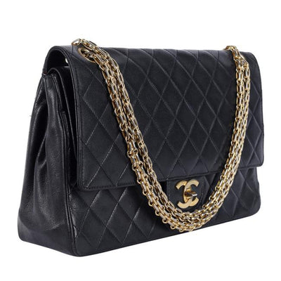 Classic 25 Double Flap Lambskin Leather Black