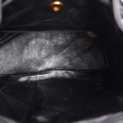 1996-1997 Black Duma Quilted Lambskin Leather Backpack Bag
