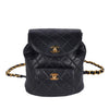 1996-1997 Black Duma Quilted Lambskin Leather Backpack Bag
