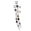 Pearl Rhinestone Dangle Pierced Earrings
