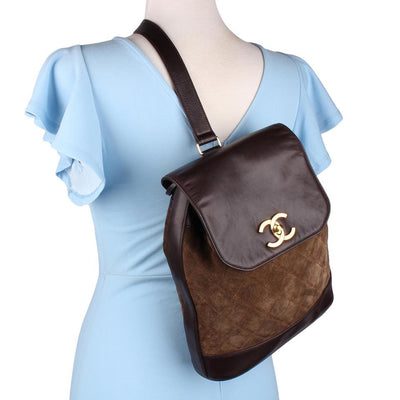 Suede Leather Backpack Slingback