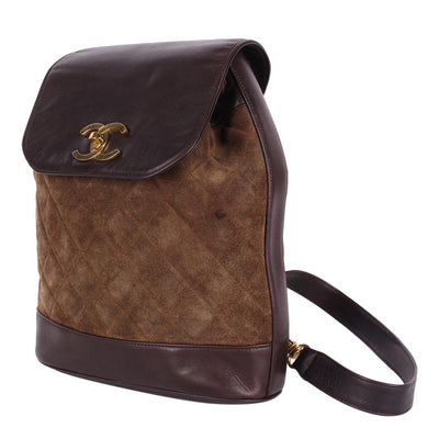 Suede Leather Backpack Slingback
