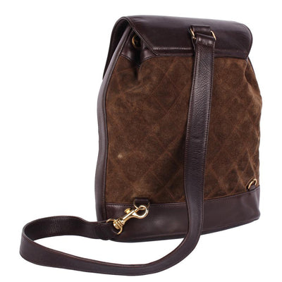 Suede Leather Backpack Slingback